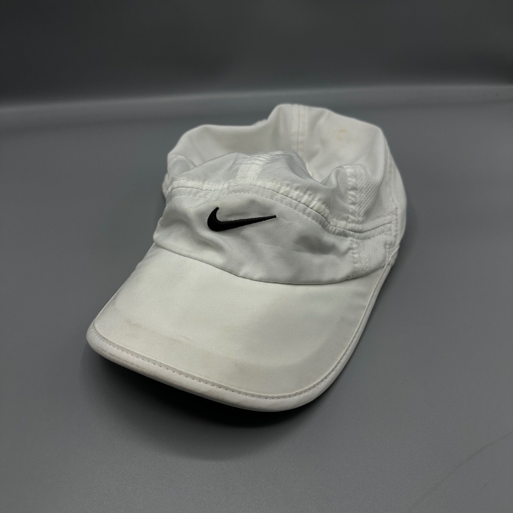 Nike Featherlight Dri-FIT Running Hat White Mesh Performance Adjustable Cap
